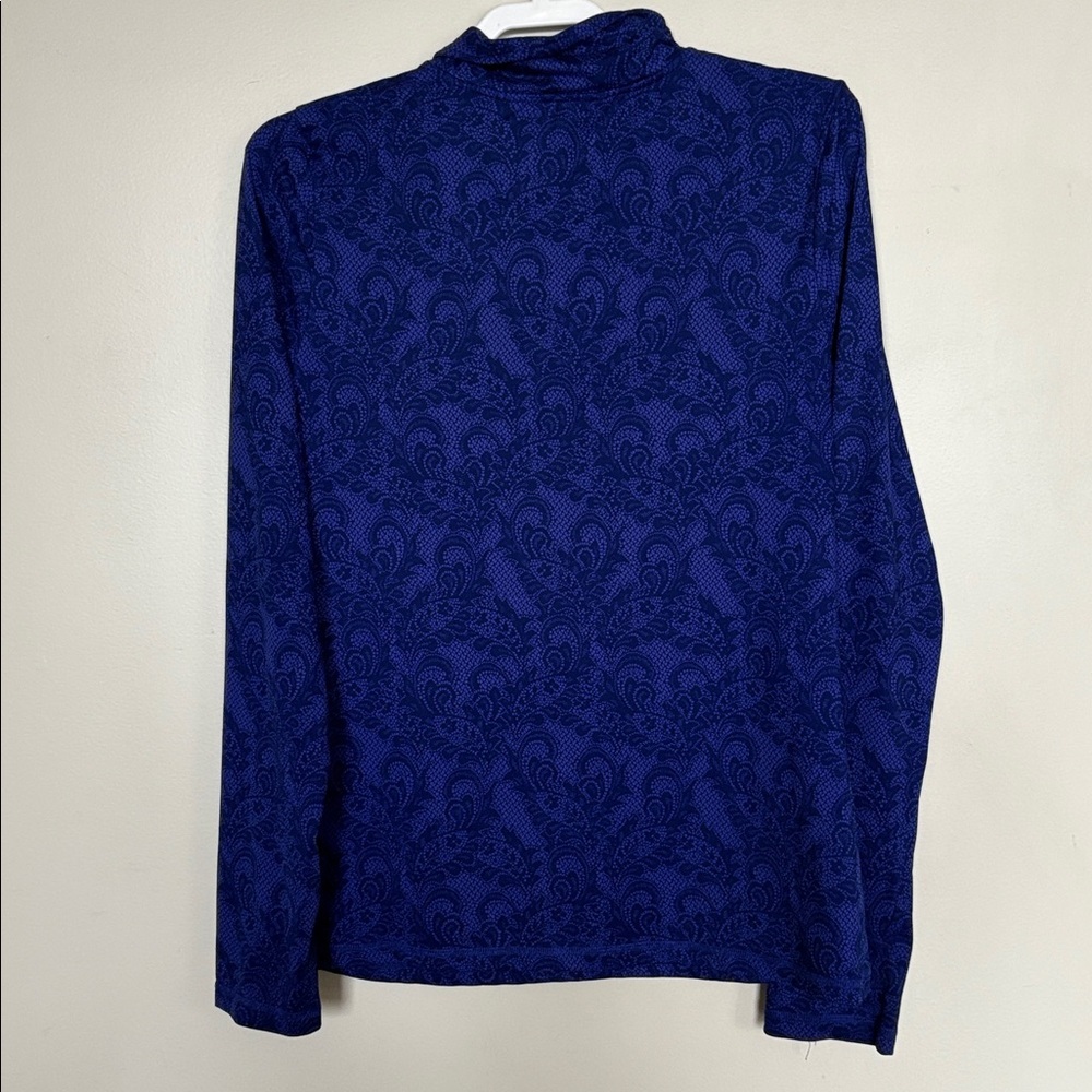 Eddie Bauer Women’s Quarter Zip Pullover Blue/Purple Pattern Size L - Picture 6 of 8